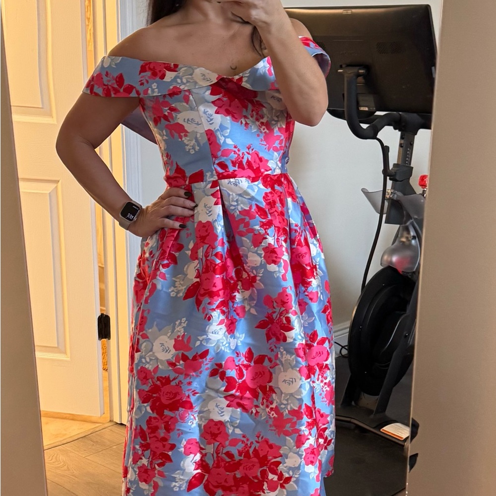 Floral Off-Shoulder vintage style Dress